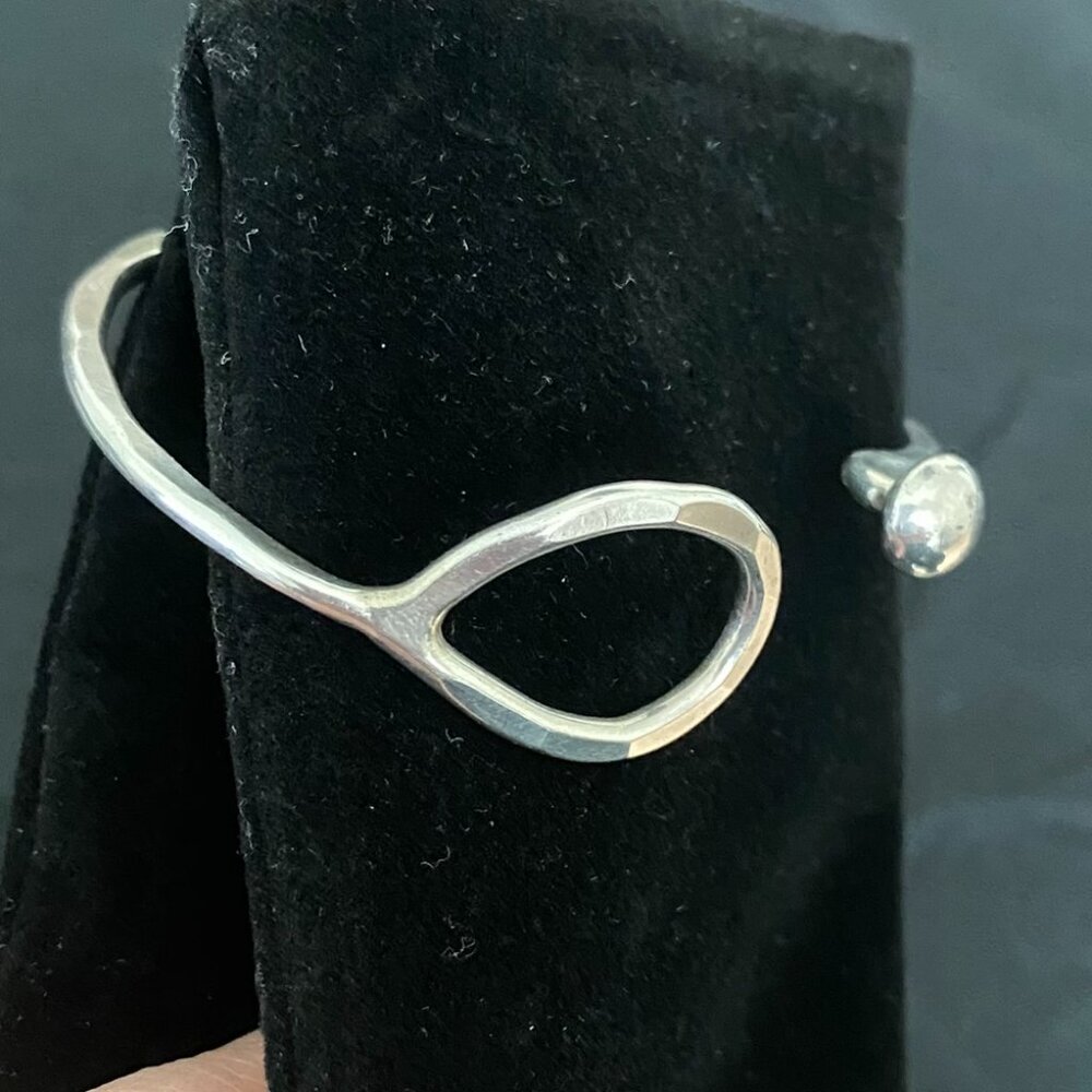 Solid Sterling Fishermans Loop Hook Bracelet - image 6